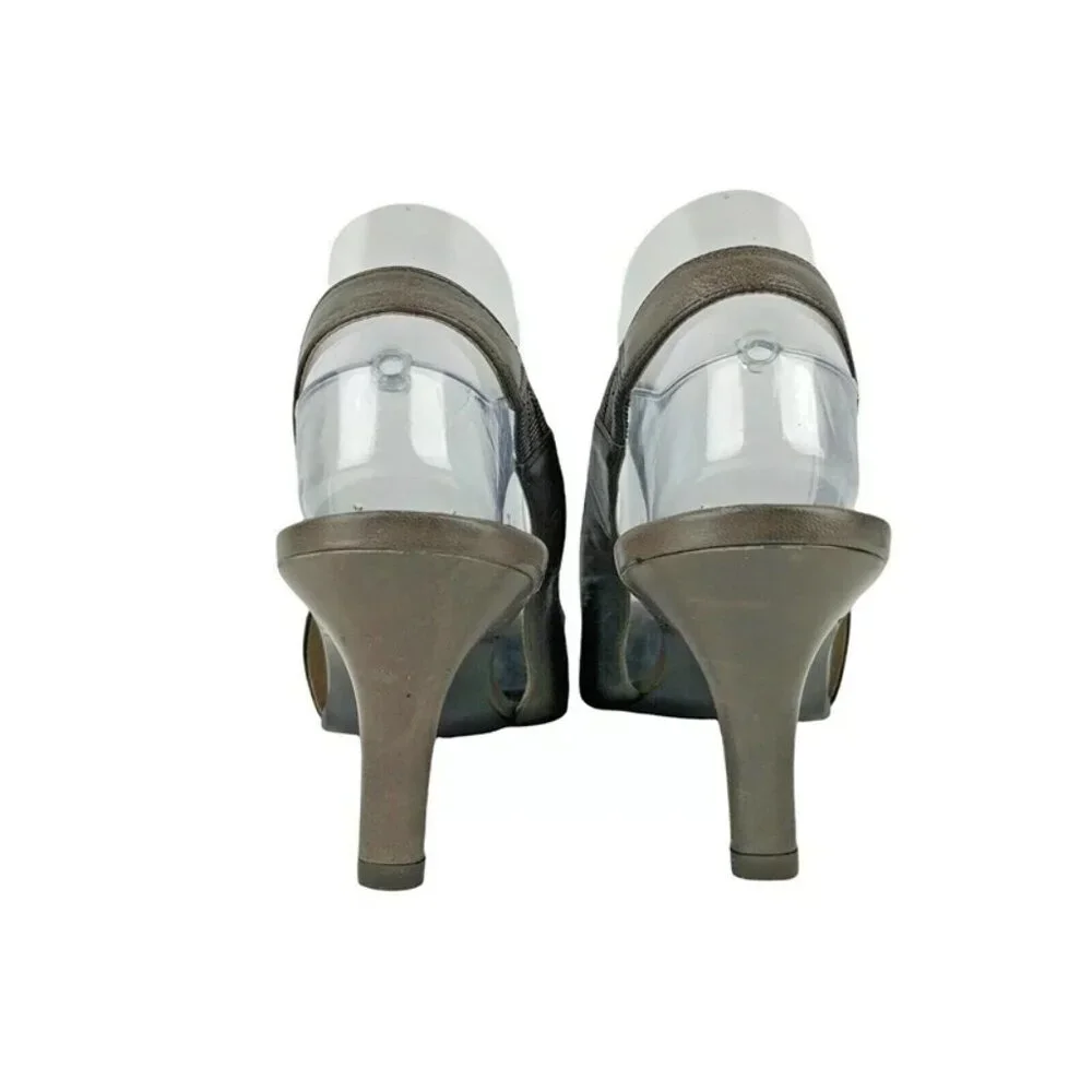 BCBG Paris Womens Brown Slip On Cone Heel‎ Slingback Sandal Size US 8 B EUR 38